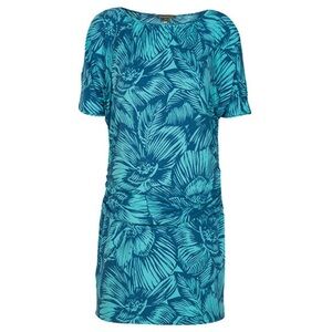 Tommy Bahama Fiore Blooms Deep Azure Floral Print Blue Dress Size Medium